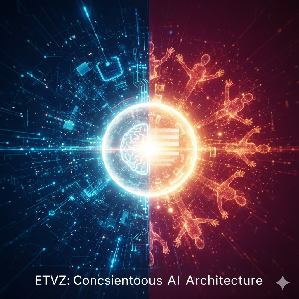 Can AI Learn “Conscience”? A Critical Dialogue on ETVZ Architecture with an AI