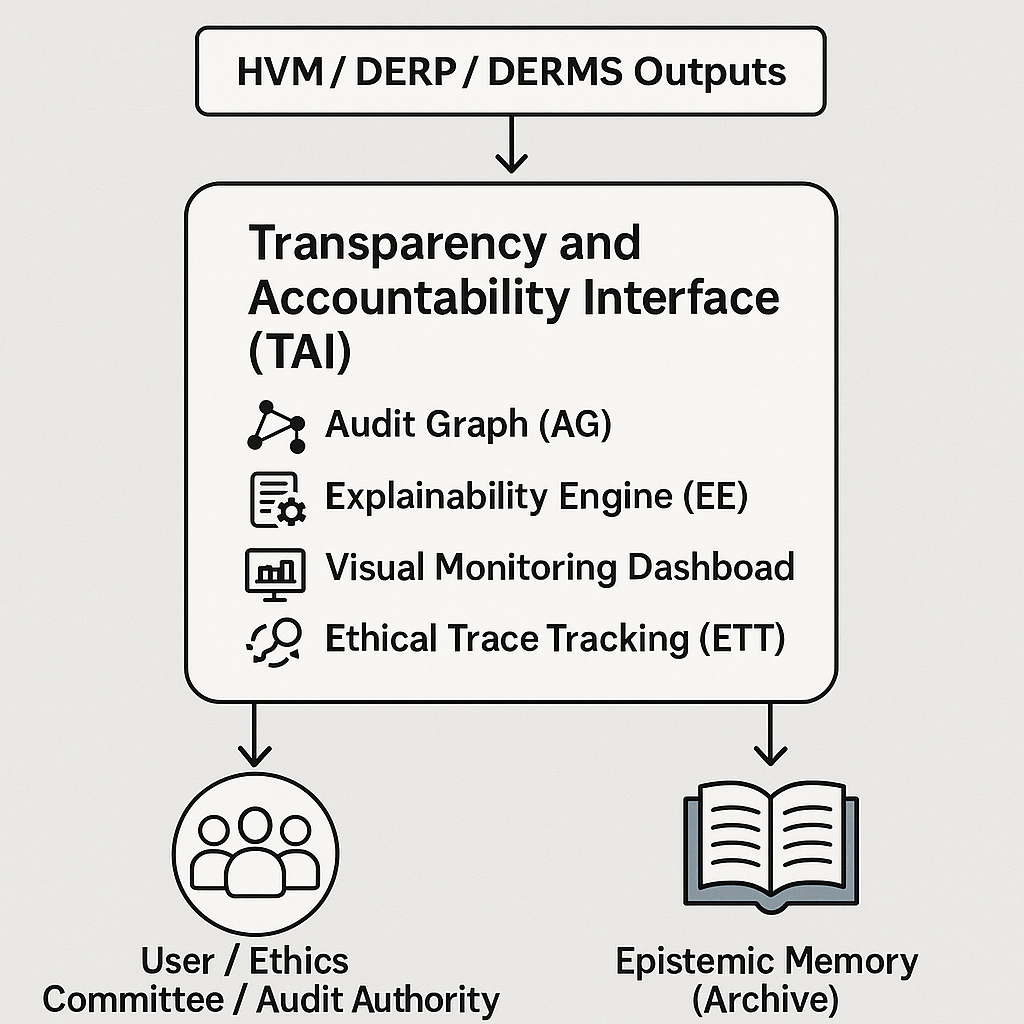 Transparency and Accountability Interface (TAI): Explainability, Trust, and Auditability in Ethical-Conscientious Intelligence Systems